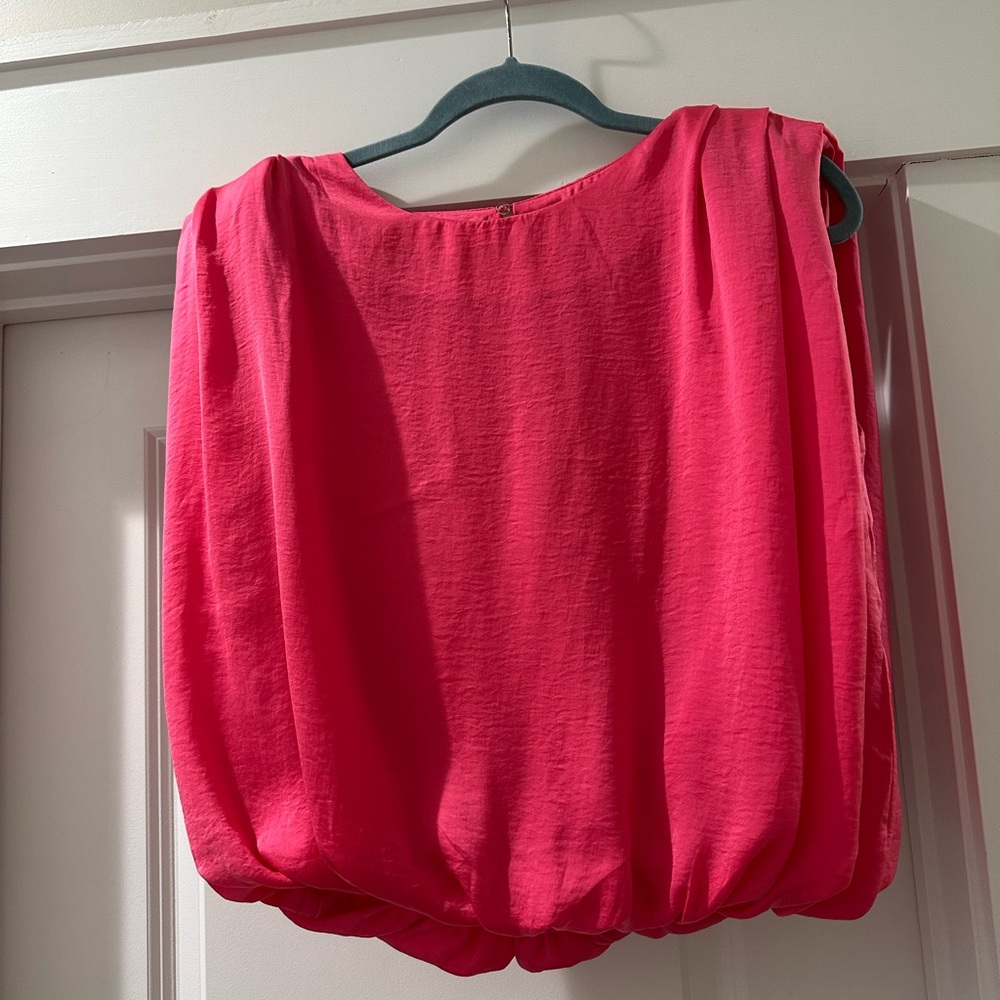 Do+Be pink shirt with shoulder pads